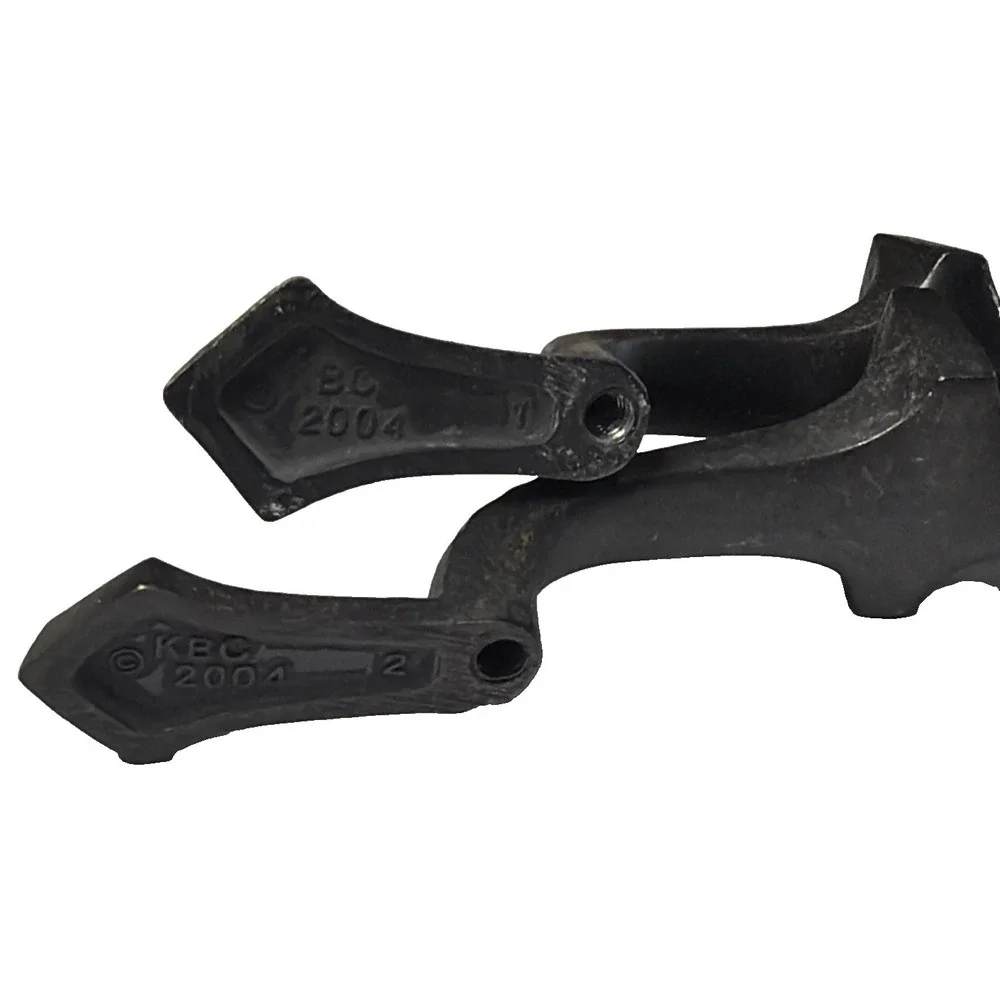 556~ Set Of 2 Vintage KBC Door Handles Black Metal 3